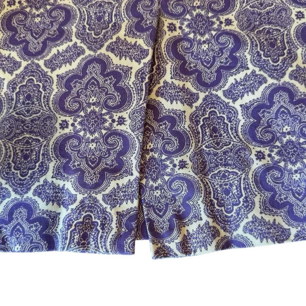 J.Crew No. 2 Pencil Skirt Purple Damask Jacquard Size 2